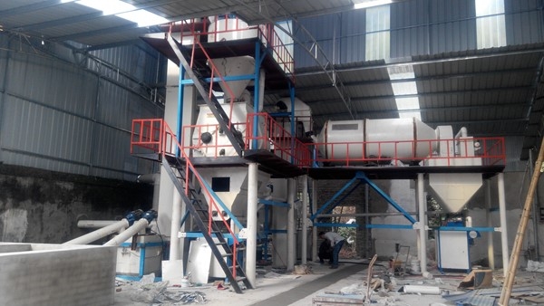 滾筒式無機(jī)?；⒅楸厣皾{生產(chǎn)線